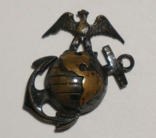 Us Marine Corps Officer Ega Collar Badge Insignia Usmc Wwii M3747