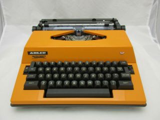 Vintage Orange Adler Meteor Electric Typewriter Made In West Germany
