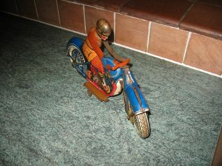 JML 0158 MOTORCYCLE 12 inch WIND UP TINPLATE TOY TIN VINTAGE FRANCE no tippco 3