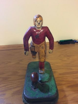 Vintage Toy - Cast Iron And Tin Football Kicker