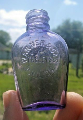 Amethyst Colored Small Warner & Co Tablets Bottle Philadelphia 1890 