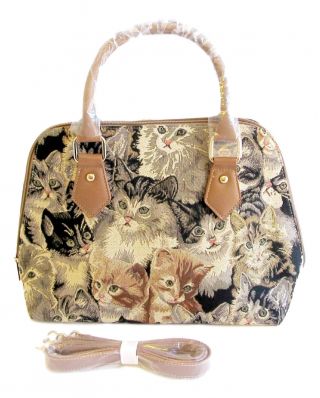 Tapestry Signare " Cats & Kittens " Convertable Handbag,  Shoulder Bag