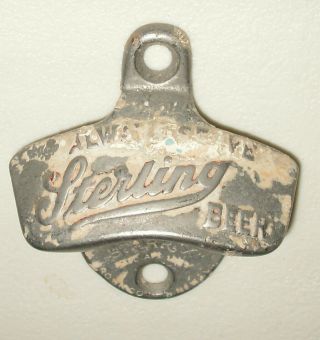 Old/vintage Metal Sterling Beer Starr " X " Wall Mount Bottle Opener