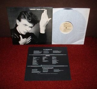 David Bowie Heroes Lp 1977 Rca 1st Press,  Insert Earliest Ever Laminated