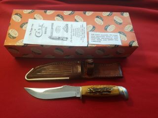 Vintage 1965 - 69 Case Xx Stag Fixed Blade Knife 523 - 5 Exc.  Cond.