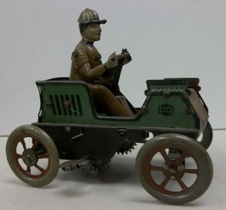 Vintage Tin Wind - Up Car W / Driver G&k 509 - Interesting Toy