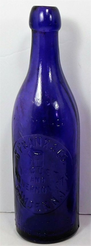 C1900 Purple - Amethyst Blob Beer Bottle - S.  Frank & Co.  Camden,  N.  J.