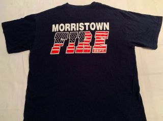 Morristown Fire Department Morris County Jersey NJ Shirt Sz L FDNY 3