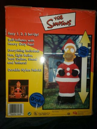 The Simpsons 8 ' Homer Santa Claus Gemmy Airblown Christmas Inflatable 3