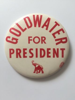 1964 Barry Goldwater For President 3.  5  Goldwater For President " Button