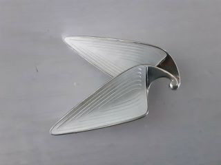 Norwegian Silver And Enamel Abstract Double Leaf Pin Brooch 1960 