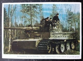 Wwii Germany Tank Panzer Tiger Color Photo Postcard - Rrr