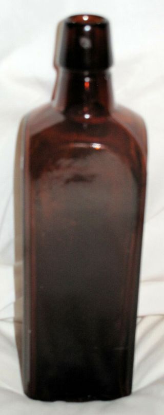 RARE Antique Dark Amber Dr.  J.  Hostetter ' s Stomach Bitters Bottle 7 Days 2