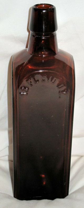 RARE Antique Dark Amber Dr.  J.  Hostetter ' s Stomach Bitters Bottle 7 Days 3