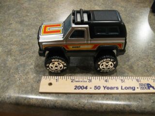 Vintage Buddy L 4x4 Off - Road Silver Jeep Big Tires Toy Vehicle