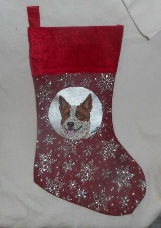 Australian Cattle Dog Red Heelerhand Painted Christmas Gift Stocking Decoration