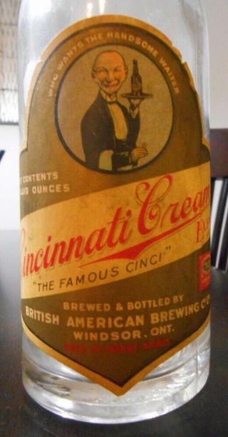 Very Scarce Pint - Labelled - British American Brewery,  Windsor,  Ontario Canada 2