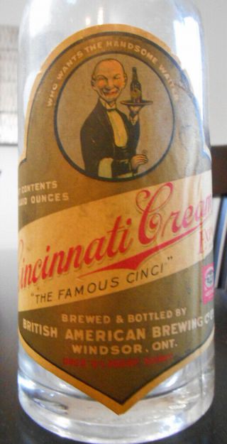 Very Scarce Pint - Labelled - British American Brewery,  Windsor,  Ontario Canada 3