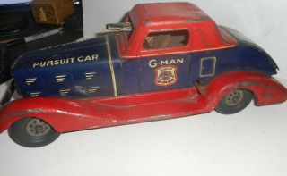 1930s Marx G - Man Pursuit Car Wind - Up Tin By Louis Marx & Co