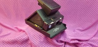 Vintage Black Polaroid Sx 70 Land Camera Alpha 1 Se Blue Button & Leather Case