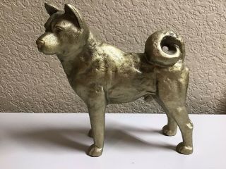 Metal Akita Dog Statue