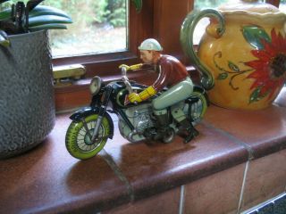 Arnold Mac 700 Motorcycle Vintage Tin Toy 1948 Germany Tinplate Wind Up