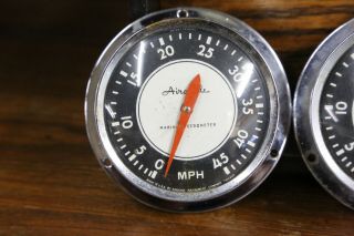 Vintage 1960s AIRGUIDE Speedometer Set of 2 Marine speed Boat Tachometer Chrome 2