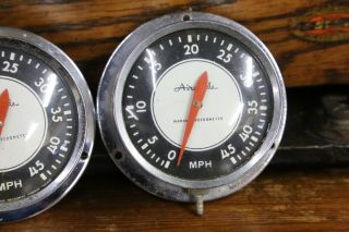 Vintage 1960s AIRGUIDE Speedometer Set of 2 Marine speed Boat Tachometer Chrome 3