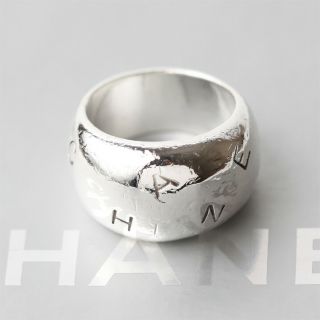 Authentic Chanel Vintage Silver 925 Letters Ring Size Us6.  5 - 7 Eu52.  4