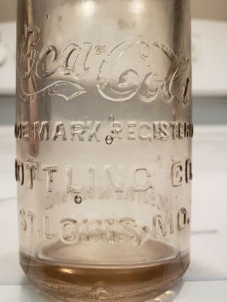 COCA COLA straight side Coke bottle ST LOUIS MO 1910 - 1915 2