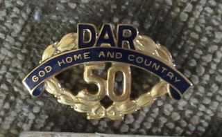 Vintage Dar Daughters Of The American Revolution 50 Year Service Pin Caldwell