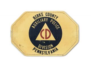 Wwii Berks County Pennsylvania Auxiliary Police Civil Defense Cd Armband