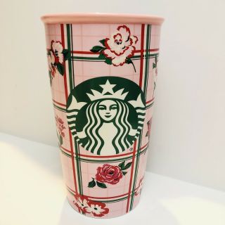 Starbucks Ban.  Do Limited Edition 12oz Double Wall Traveler Mug Floral Stripe