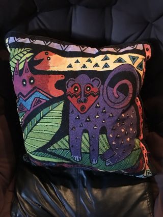 Laurel Burch Tapestry Monkey Pillow Square