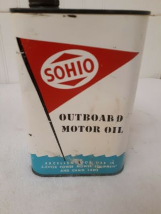 Old Vintage Sohio Outboard Motor Oil 2 Cycle