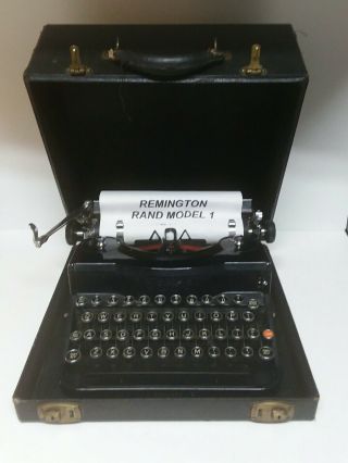 Vintage 1930s Remington Rand Model 1 Portable Typewriter W/ Case