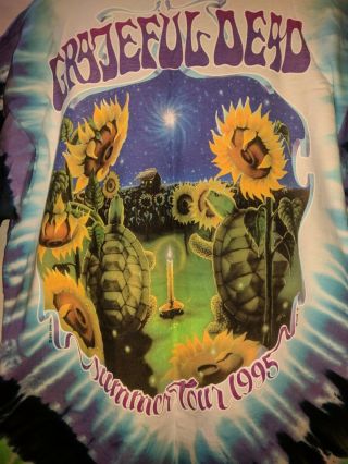Vintage Concert T - shirt XL Grateful Dead Summer 1995 Tour Jerry Garcia ' s Last 3