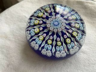 Vintage Baccarat France Millefiori Glass Paperweight Signed