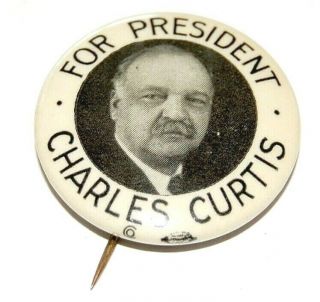 1928 Charles Curtis Campaign Pin Pinback Political Button Presidential Election