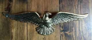 Vintage Cast Brass 29” American Bald Eagle Wall Hanging Plaque