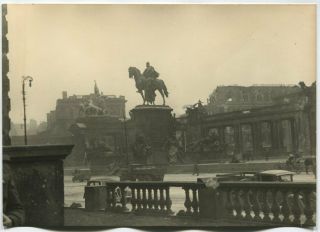Wwii Large Size Photo: Monument View In Ruined Berlin Center,  May 1945