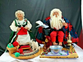 One Of A Kind Handmade Large Mr.  Santa & Mrs.  Santa Doll Figurine - By S.  Nicholas