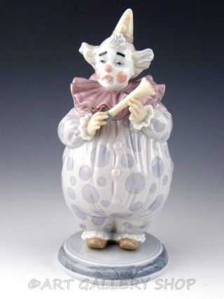 Lladro Figurine The Show Begins Clown With Horn 6938 Retired
