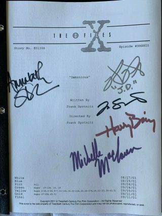 Autographed Daemonicus X - Files White Production Script