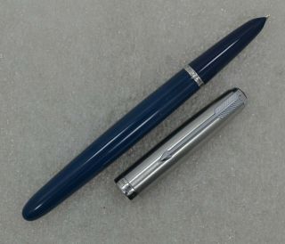 Restored 1948 Parker 51 Aerometric Teal Blue Fountain Pen,  Alloy Cap
