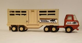 Vintage Tonka Semi Cab Truck And Stock Style Horse Trailer,  Metal & Plastic,  Vgc