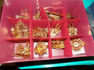 4 Boxes Danbury 24k Gold Plated Christmas Ornaments