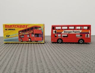 Vintage Mib Matchbox Superfast No.  17 The Londoner Bus Berger Paints
