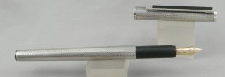 Dunhill Gemline Silver Barley Fountain Pen - 14kt Medium Nib - C.  2000 