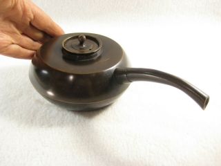 Vintage Japanese C.  1930 Bronze Water Dropper Suiteki For Calligraphy Long Spout